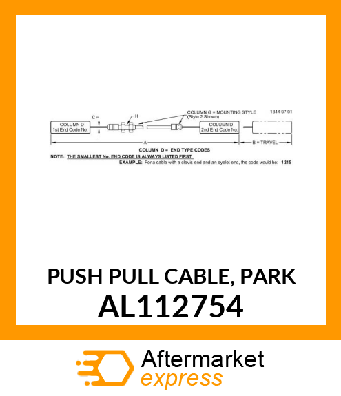 PUSH PULL CABLE, PARK AL112754