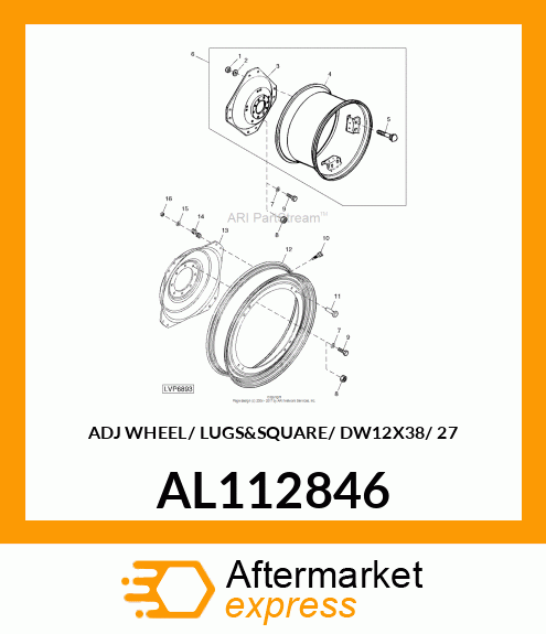 WHEEL, ADJ WHEEL/ LUGSamp;SQUARE/ DW12 AL112846