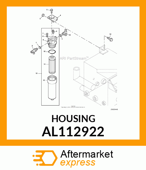 HOUSING, HYD., OIL FILTER AL112922