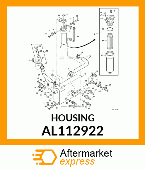 HOUSING, HYD., OIL FILTER AL112922