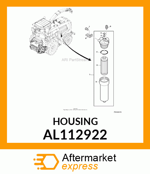 HOUSING, HYD., OIL FILTER AL112922