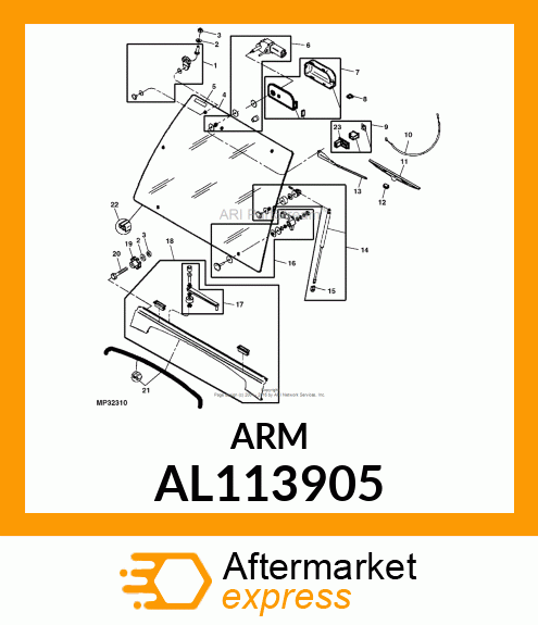 WIPER ARM 408 MM AL113905