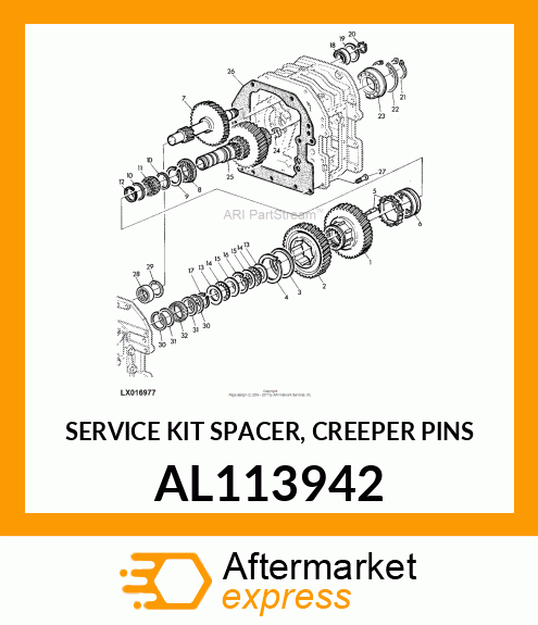 SERVICE KIT SPACER, CREEPER PINS AL113942