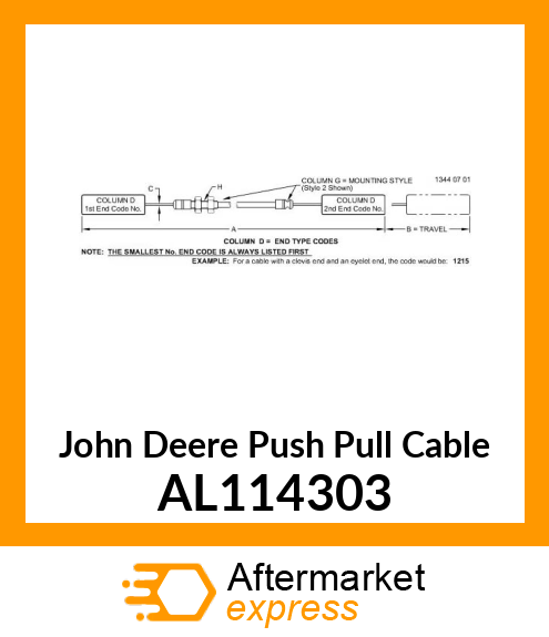 PUSH PULL CABLE, LH AL114303