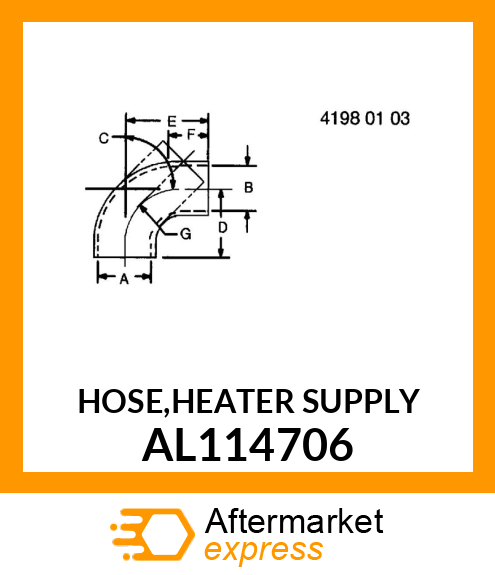 HOSE,HEATER SUPPLY AL114706