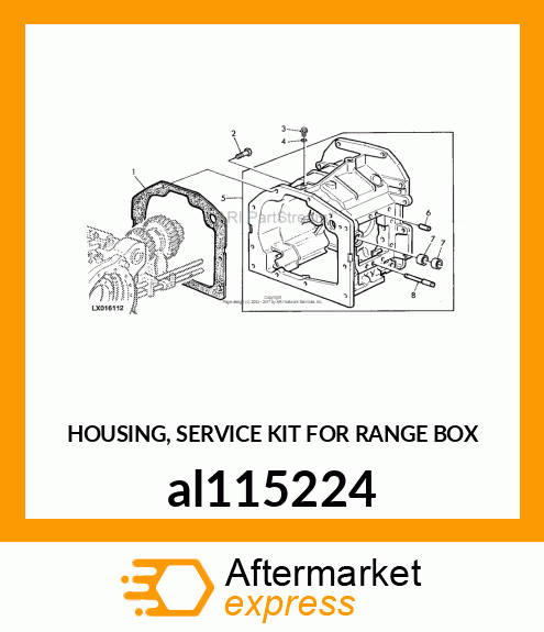 HOUSING, SERVICE KIT FOR RANGE BOX al115224