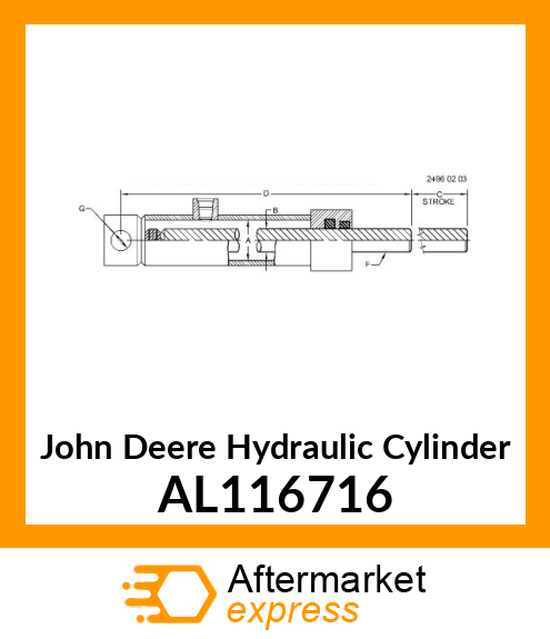 HYDRAULIC CYLINDER, LIFT CYLINDER , AL116716