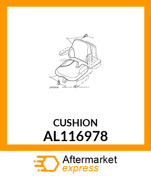 CUSHION,SEAT,VINYL AL116978