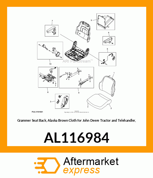 CUSHION,BACKREST, ASSY.,FABRIC AL116984