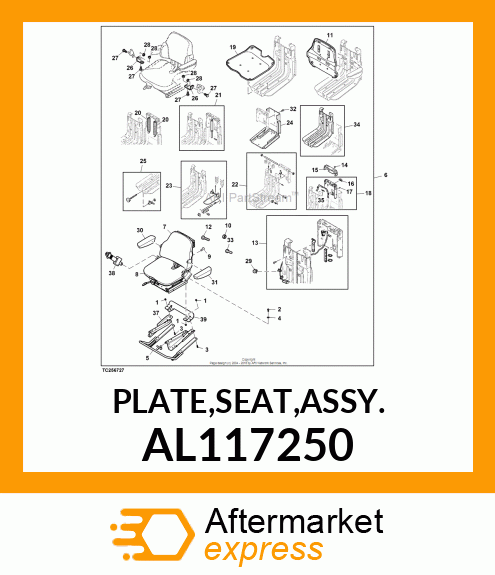 PLATE,SEAT,ASSY. AL117250