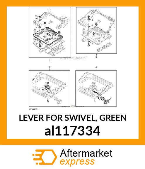 LEVER FOR SWIVEL, GREEN al117334