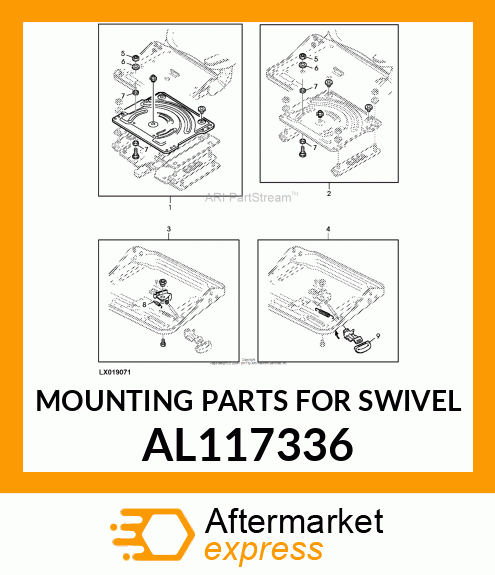 MOUNTING PARTS FOR SWIVEL AL117336