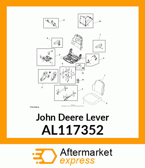 LEVER, ASSY.,SWIVEL SUPPLIER AL117352