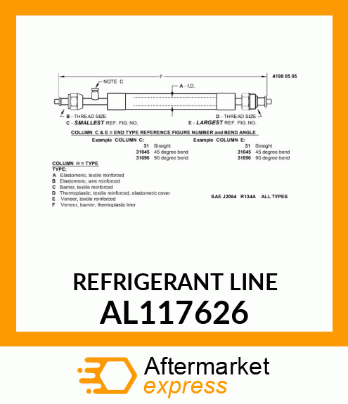 REFRIGERANT LINE AL117626