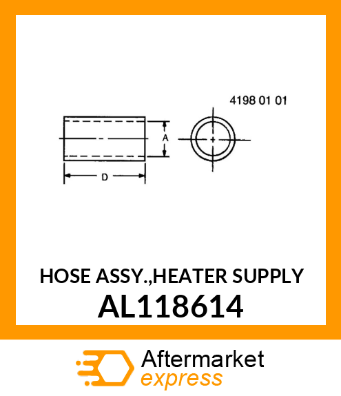 HOSE ASSY.,HEATER SUPPLY AL118614