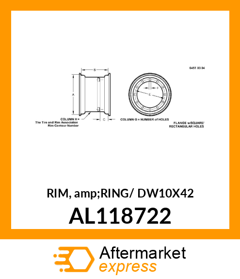 RIM, amp;RING/ DW10X42 AL118722