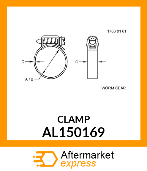 HOSE CLAMP, CLAMP 100 AL150169