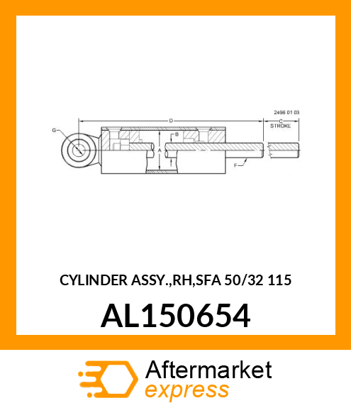 CYLINDER ASSY.,RH,SFA 50/32 AL150654