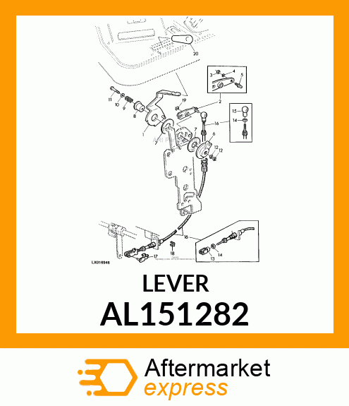 LEVER, LEVER ASSY.,HAND THROTTLE AL151282