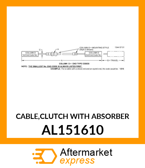 CABLE,CLUTCH WITH ABSORBER AL151610