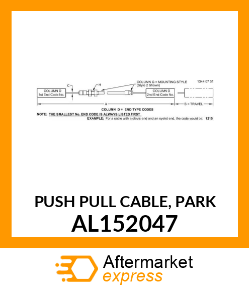 PUSH PULL CABLE, PARK AL152047