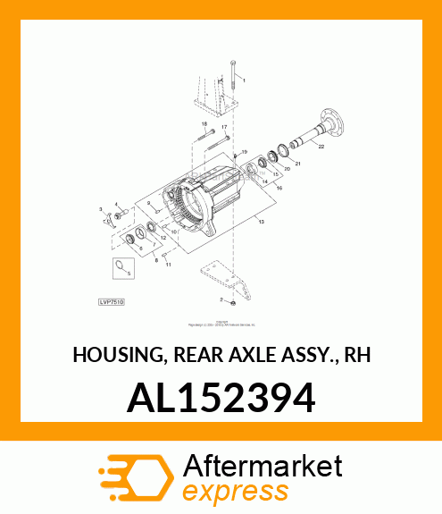 HOUSING, REAR AXLE ASSY., RH AL152394