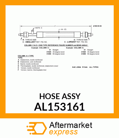 HOSE, REFRIGERANT AL153161