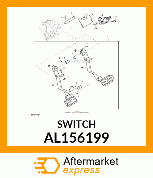 PRESSURE SWITCH, BRAKE LIGHT SWITCH AL156199