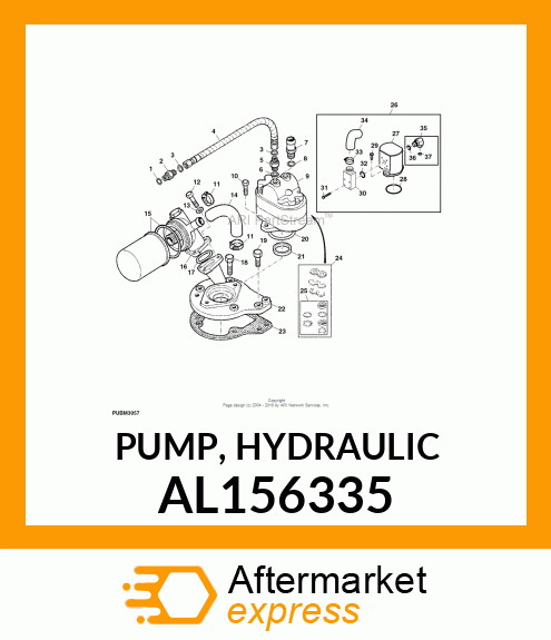 PUMP, HELICAL GEAR TYPE, 28CCM, HEM AL156335