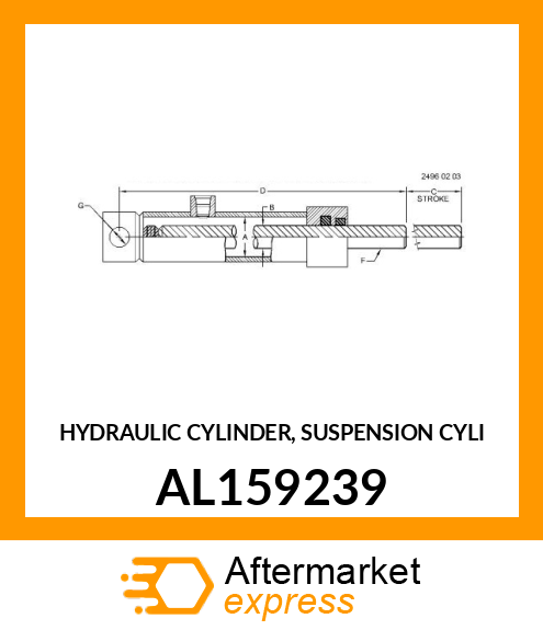 HYDRAULIC CYLINDER, SUSPENSION CYLI AL159239