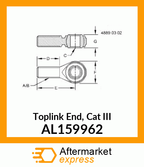 LINK END, CENTER LINK FRONT ASSY. AL159962