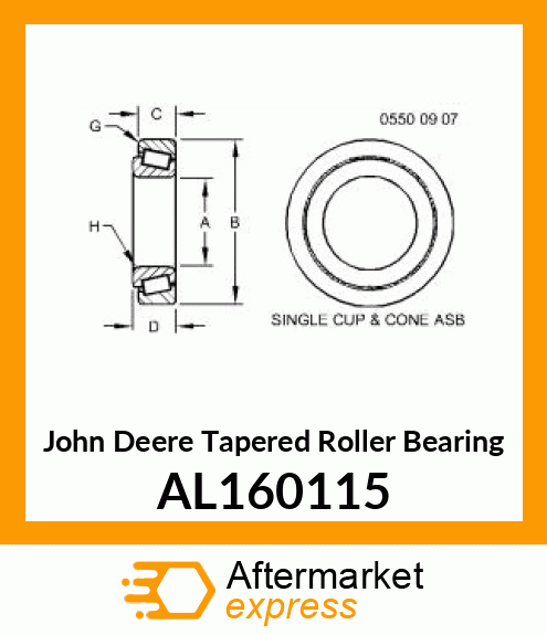 TAPERED ROLLER BEARING, DRIVE SHAFT AL160115