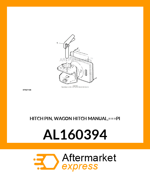 HITCH PIN, WAGON HITCH MANUAL,===PI AL160394