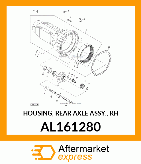 HOUSING, REAR AXLE ASSY., RH AL161280