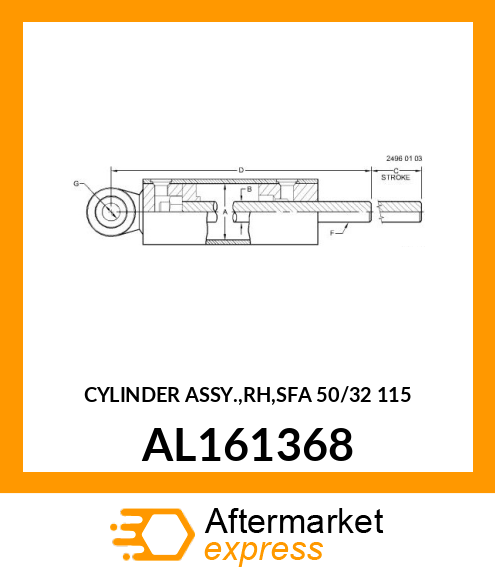 CYLINDER ASSY.,RH,SFA 50/32 AL161368