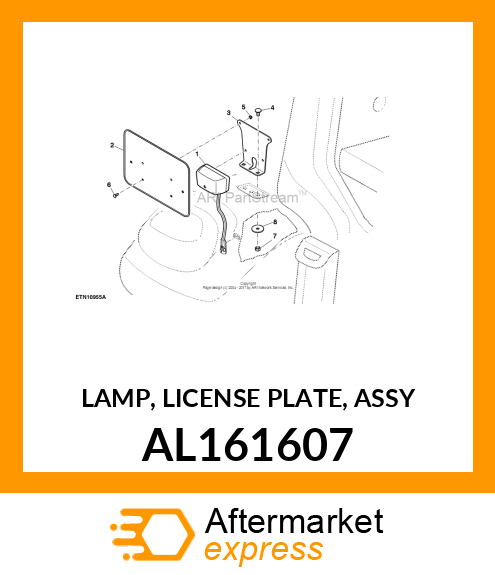 LAMP, LICENSE PLATE, ASSY AL161607