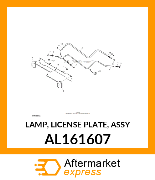 LAMP, LICENSE PLATE, ASSY AL161607