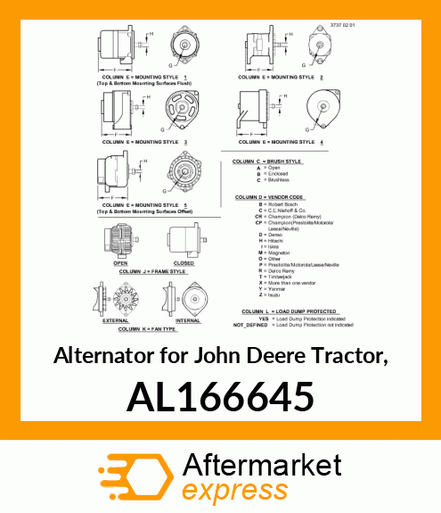 ALTERNATOR 14V/90A AL166645