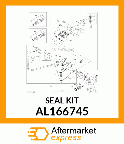 SEAL KIT, , ISO COUPLER SIZE 12.5, AL166745