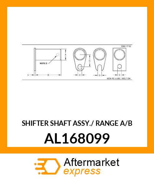 SHIFTER SHAFT ASSY./ RANGE A/B AL168099