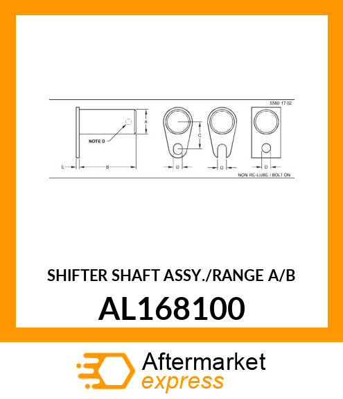 SHIFTER SHAFT ASSY./RANGE A/B AL168100