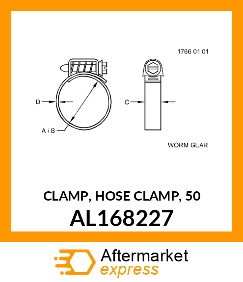 CLAMP, HOSE CLAMP, 50 AL168227