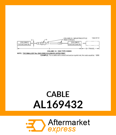 PUSH PULL CABLE, RANGE C/D, L=1090 AL169432