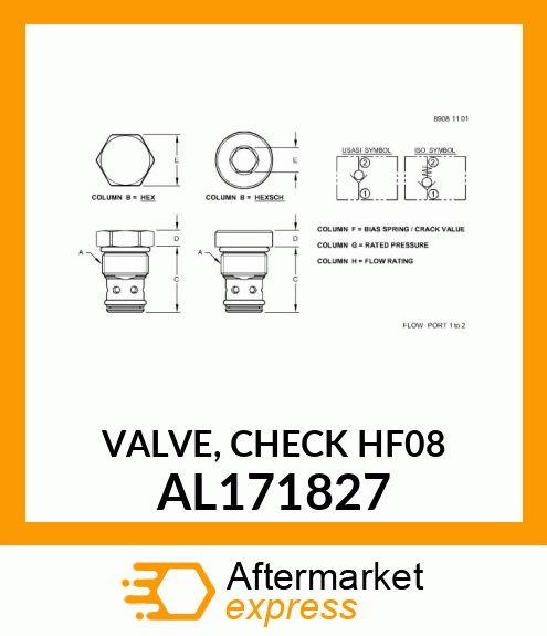 VALVE, CHECK HF08 AL171827