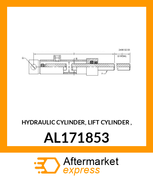 HYDRAULIC CYLINDER, LIFT CYLINDER , AL171853