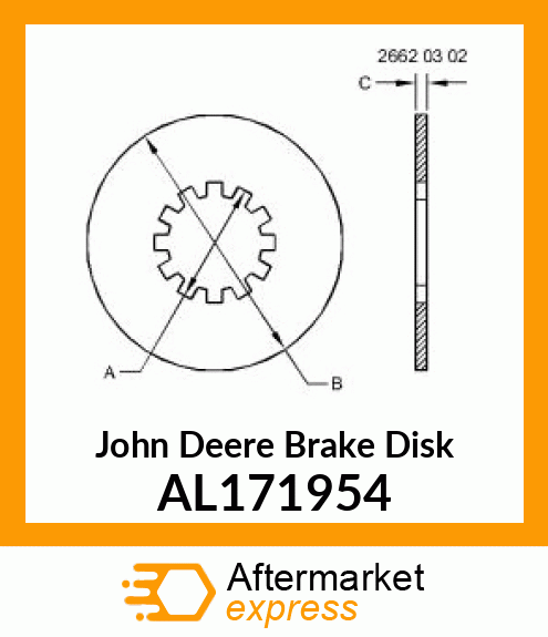 BRAKE DISK, INNER SPLINE AL171954