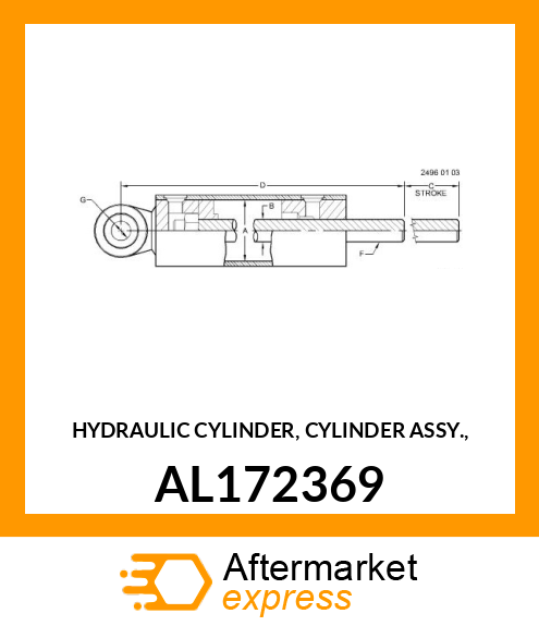 HYDRAULIC CYLINDER, CYLINDER ASSY., AL172369