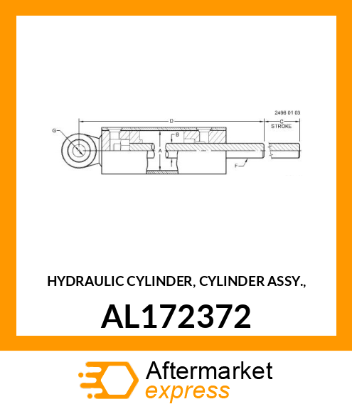 HYDRAULIC CYLINDER, CYLINDER ASSY., AL172372