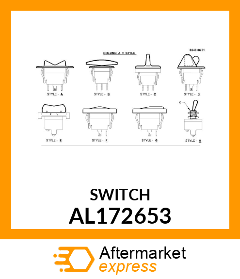 TOGGLE/ROCKER SWITCH, WORKLIGHT REA AL172653