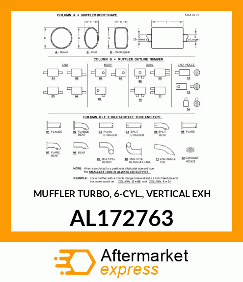 MUFFLER TURBO, 6 AL172763